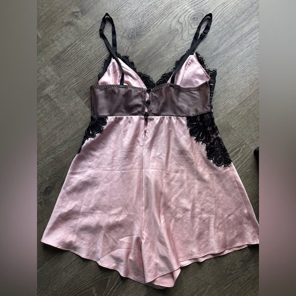 Soma Pink and Black Lace Chemise - Picture 4 of 6